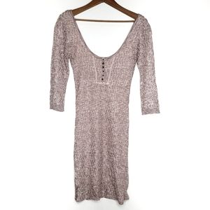 Free People | Crochet Knit Slinky Bodycon Sweater Dress Small